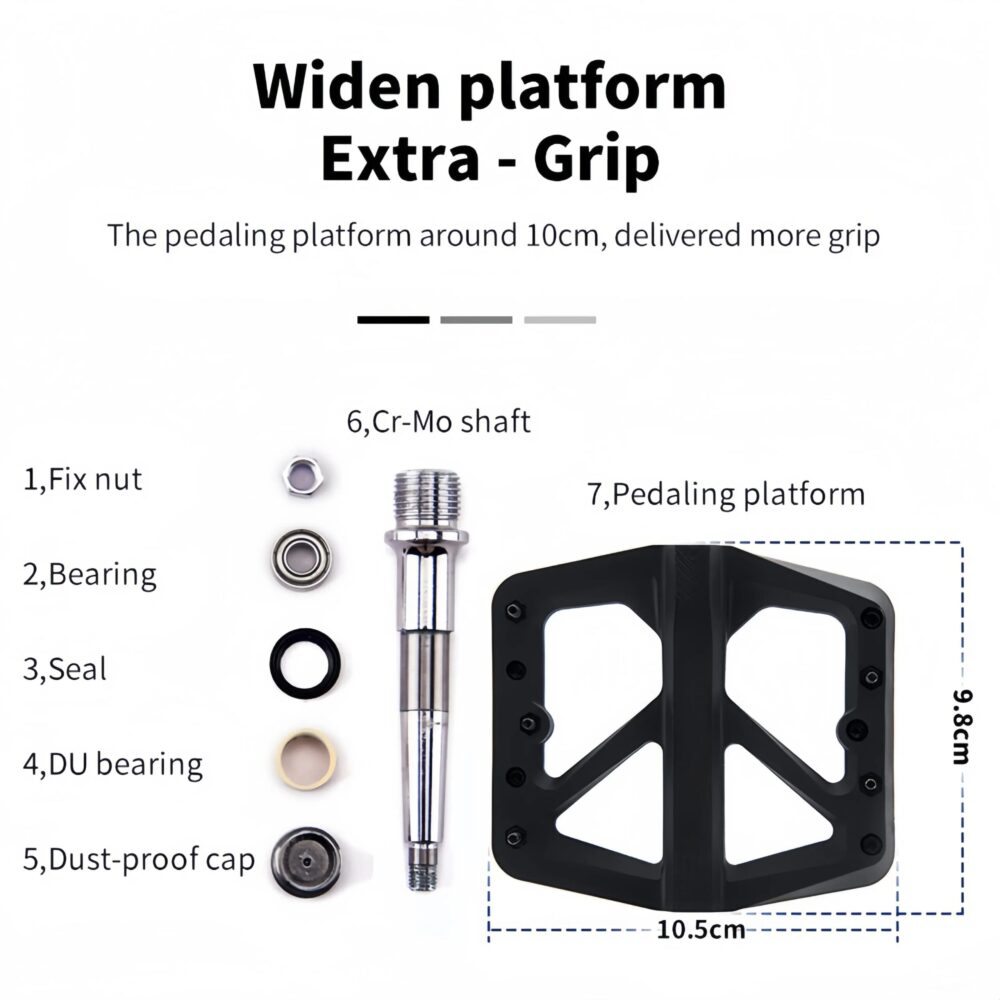 Universal 9/16" Bike Pedals - Anti-Slip Nylon Composite
