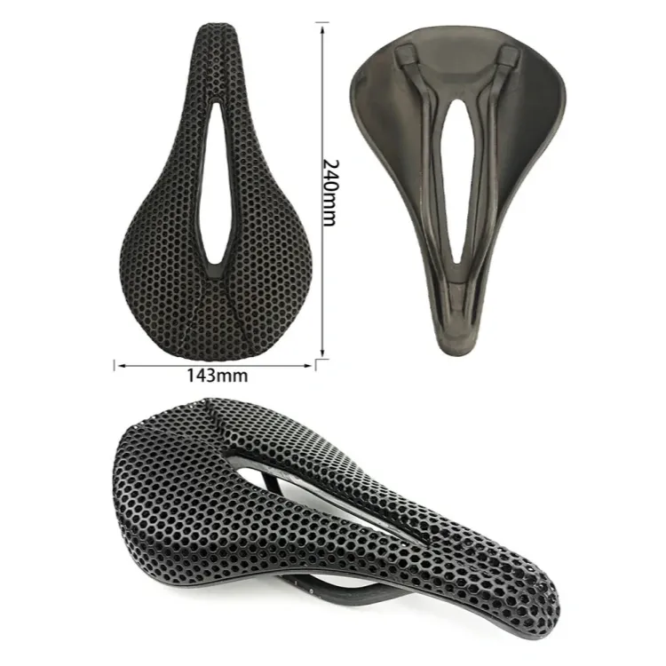 3D Printed Carbon Saddle Comfortable Road MTB Bike Seat Cozy Honeycomb Cushion