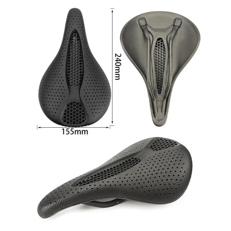 3D Printed Carbon Saddle Comfortable Road MTB Bike Seat Cozy Honeycomb Cushion