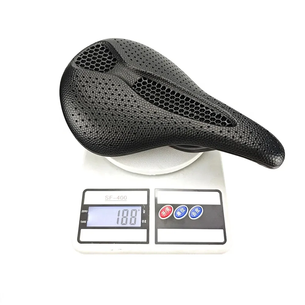 3D Printed Carbon Saddle Comfortable Road MTB Bike Seat Cozy Honeycomb Cushion