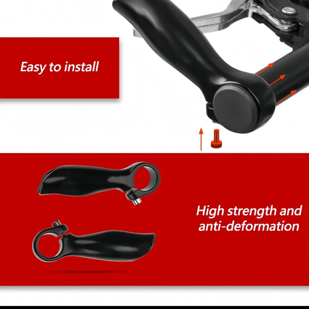 Bull Bars MTB, Ergo Handlebars Alloy Ends, Bar for MTBs Road City Folding Bikes