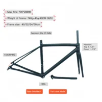 Thru-axle Disc Brake 680g Supperlight Carbon Fiber Road Frame