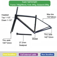 Thru-axle Disc Brake 680g Supperlight Carbon Fiber Road Frame