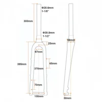 700C Full Carbon Gravel Bicycle Rigid Fork Disc Brake Thru Axle Road Bike Fork