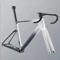 700C Carbon Road Bike Frame Fully Hidden Cable FrameSet Thru Axle 142 Disc Brake