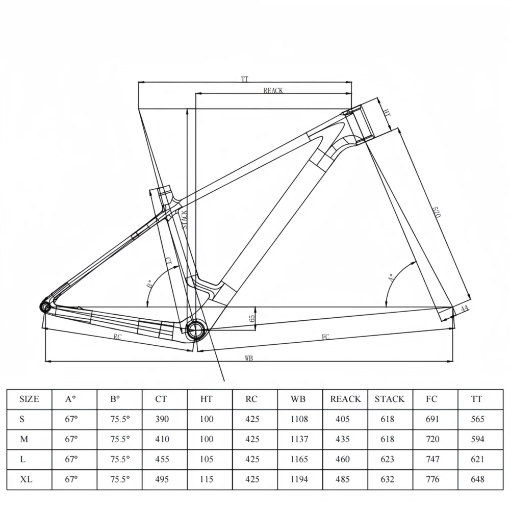 SR-M08 T1000 Carbon Mountain Bike Frame UDH Hanger 12x148mm Boost Travel 110mm 29er Hardtail MTB Carbon Frame