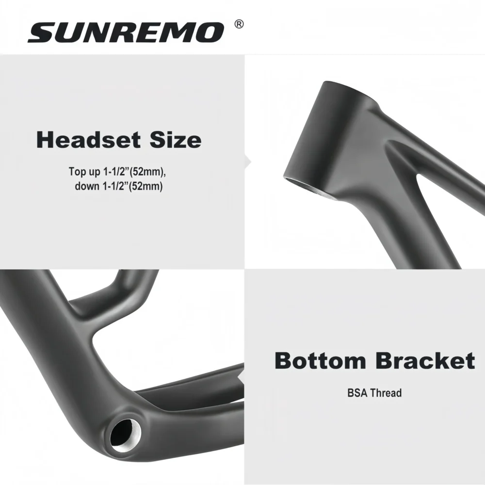 SR-M08 T1000 Carbon Mountain Bike Frame UDH Hanger 12x148mm Boost Travel 110mm 29er Hardtail MTB Carbon Frame