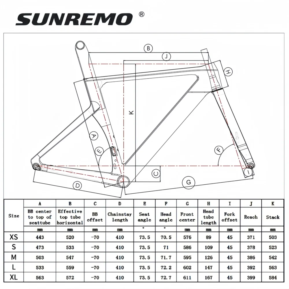 R065 | Aero Road Bike Carbon Frame 700x32C Full Integrated Cable Disc Brake T1000 Carbon Road Bicycle Frameset