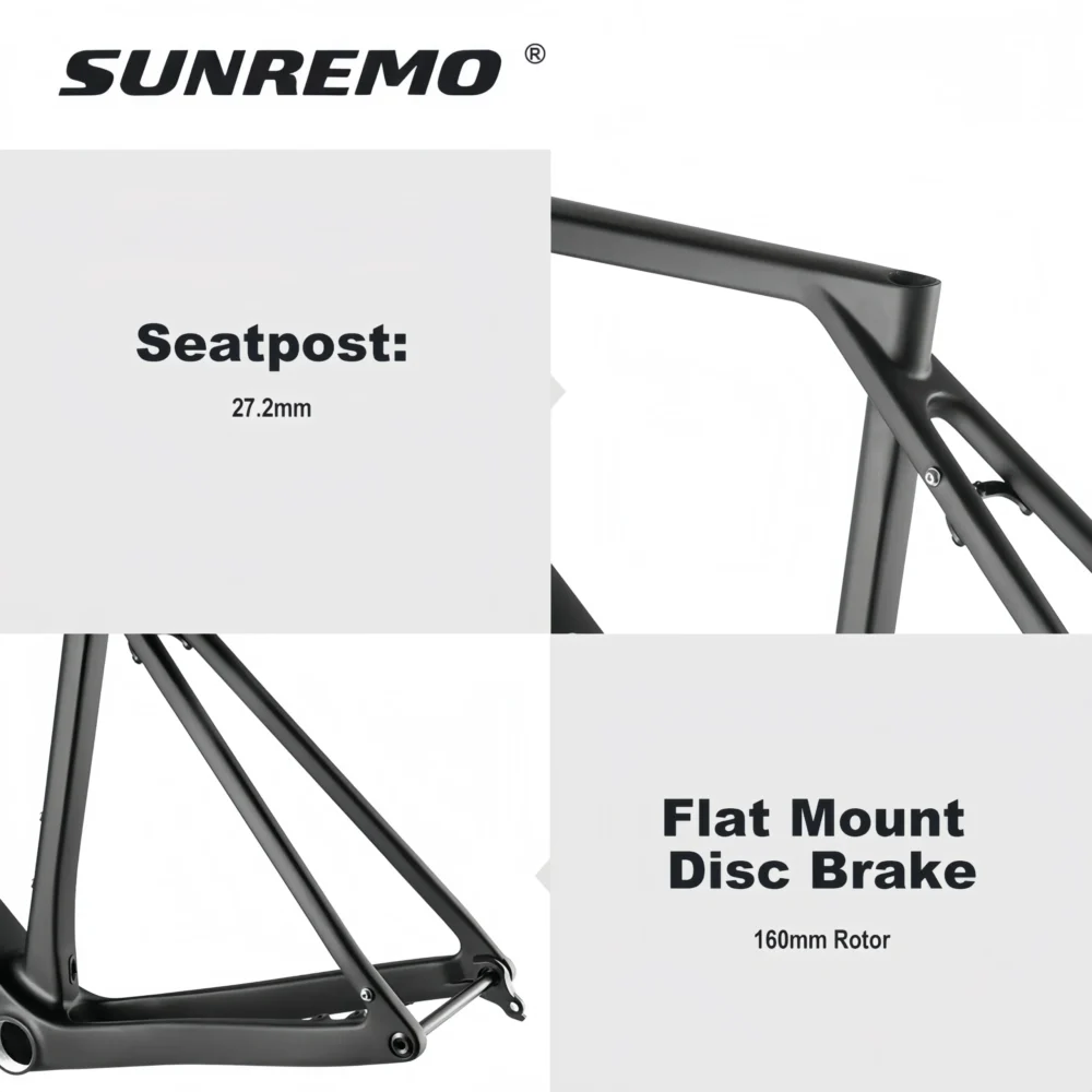 G068 Race Gravel Bike Frame 700x47C UDH Hanger T47 BB Aero Gravel Bicycle Carbon Frameset
