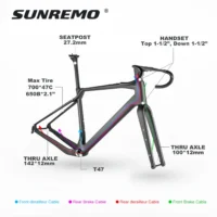 T1000 Carbon Gravel Bike Frame 700x47C Disc Brake T47 Comfortable Geometry Full Carbon Adventure Gravel Bicycle Frameset
