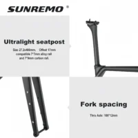 T1000 Carbon Gravel Bike Frame 700x47C Disc Brake T47 Comfortable Geometry Full Carbon Adventure Gravel Bicycle Frameset