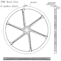 700C Road Bike Wheelset 28mm Width 35mm Depth 6 Spokes 11S Rim Brake Bike Wheels
