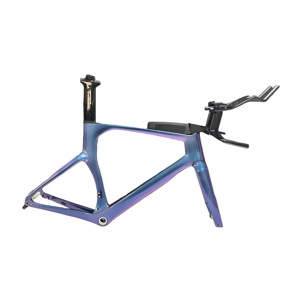 High-quality Carbon Fiber TT Time Trial/triathlon Bicycle Frame with Color-changing Finish