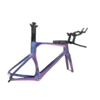 High-quality Carbon Fiber TT Time Trial/triathlon Bicycle Frame with Color-changing Finish
