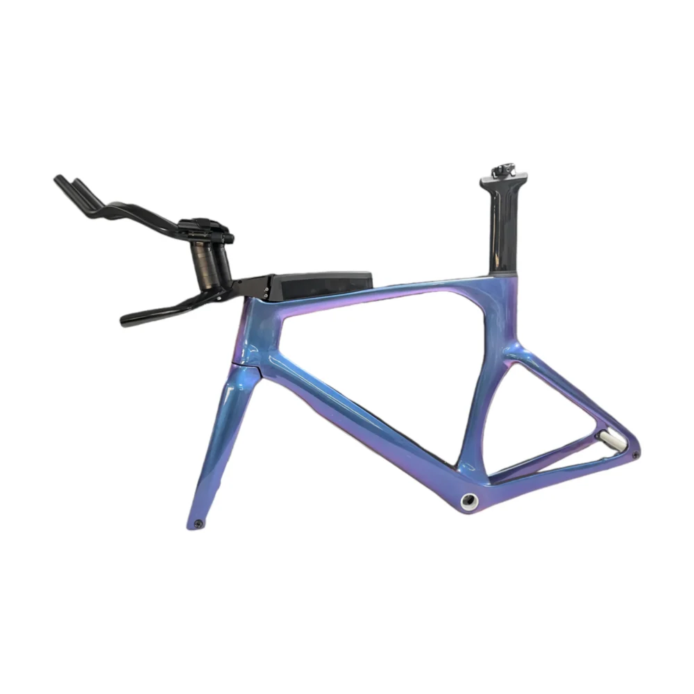 High-quality Carbon Fiber TT Time Trial/triathlon Bicycle Frame with Color-changing Finish