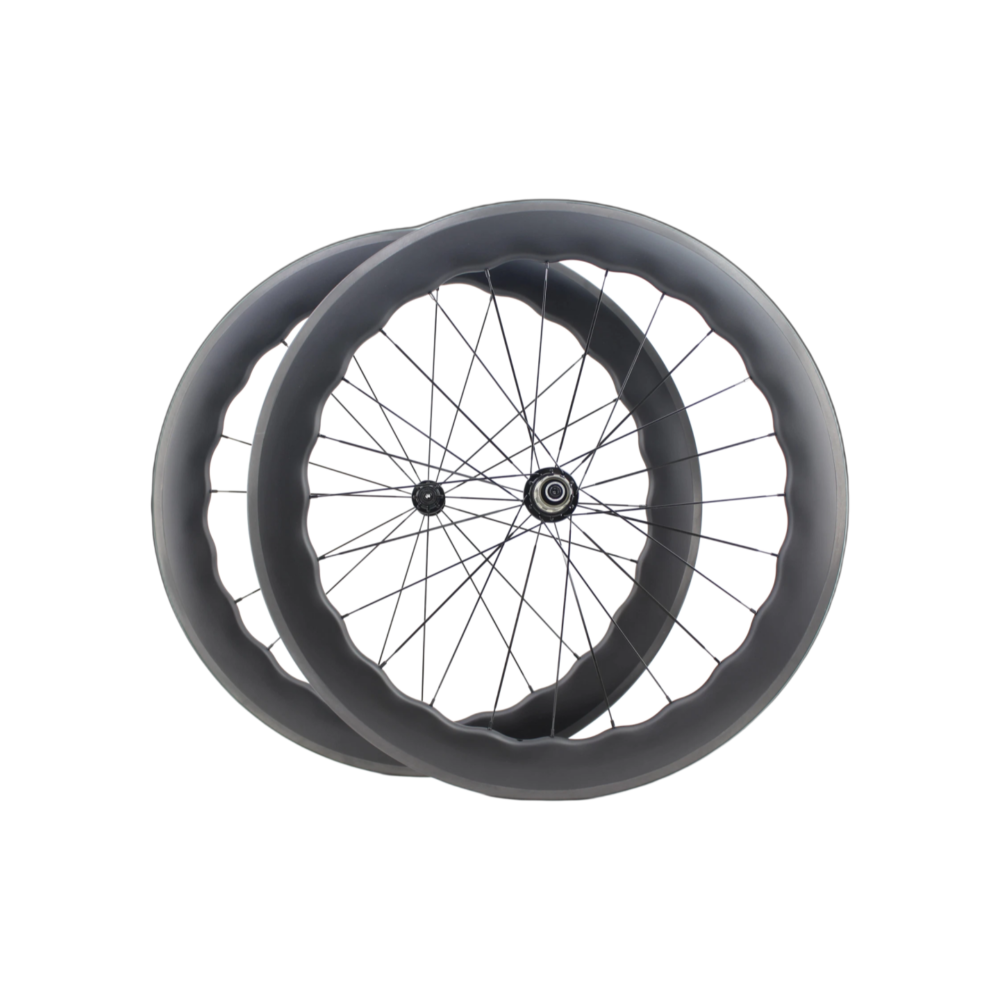 700C Road Bike Carbon Wheelset Clincher Tubeless 65mm Depth 25mm Width V Brake