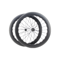 700C Road Bike Carbon Wheelset Clincher Tubeless 65mm Depth 25mm Width V Brake