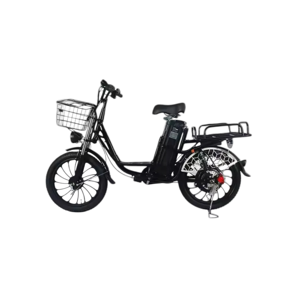 Easy-Mount Cargo E-Bike | 500W Motor & Full Suspension for Comfort