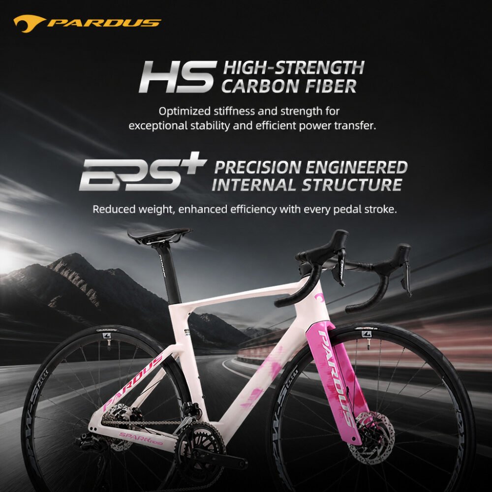 PARDUS Spark Sport QED Carbon Fiber Road Bike – 2x12 Electronic Shifting, Aero Frame, Hydraulic Disc Brakes
