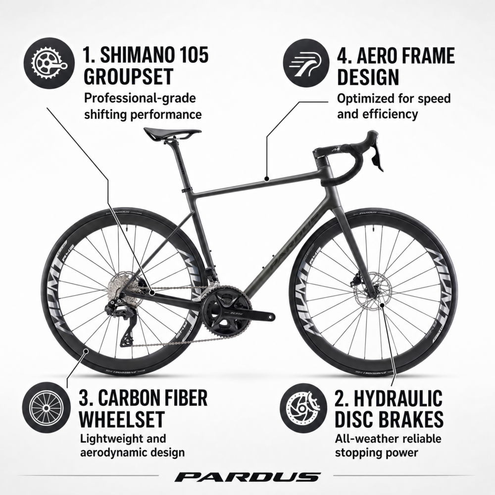 Sunremo SuperEVO Endurance Carbon Road Bike – Shimano 105 Di2 – T1000 Carbon