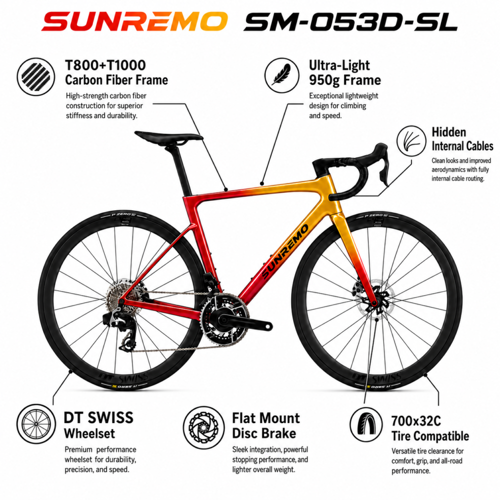 SR093L-01 Carbon Road Bike - SRAM Red AXS, DT Swiss ARC 1100